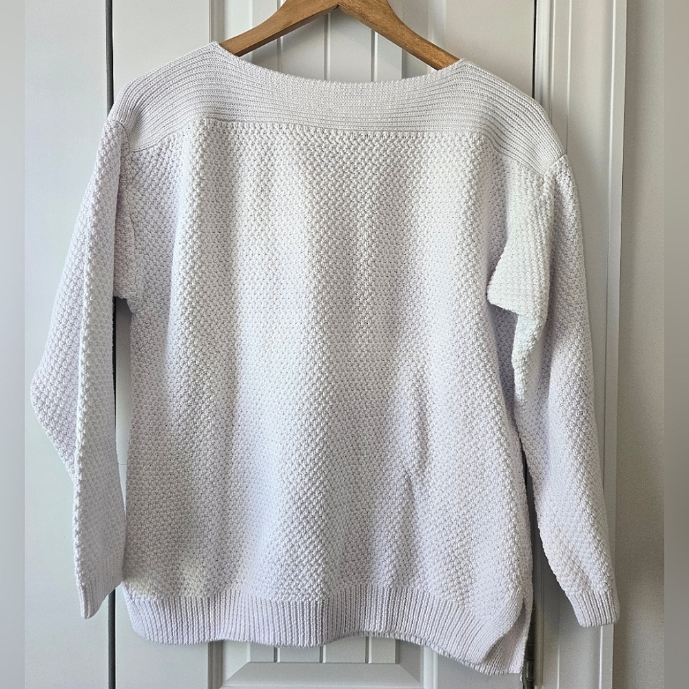 Lauren By Ralph Lauren White Knit Sweater